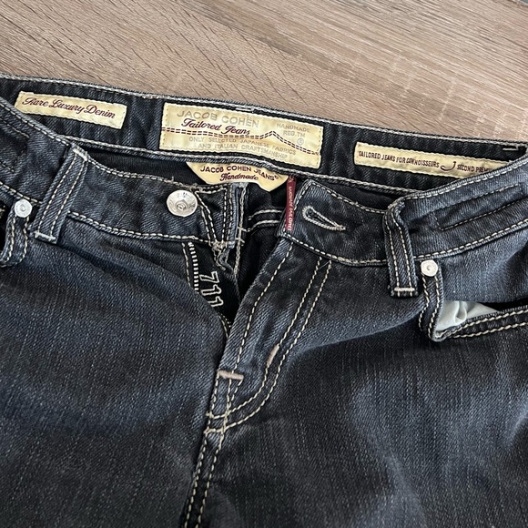 JACOB COHEN Black Rinse Straight Leg Jeans Size 29 - Picture 3 of 7